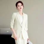 NAVIU 2 Piece Set Business Work Uniform Pants And Blazer Suit Women - Image 3