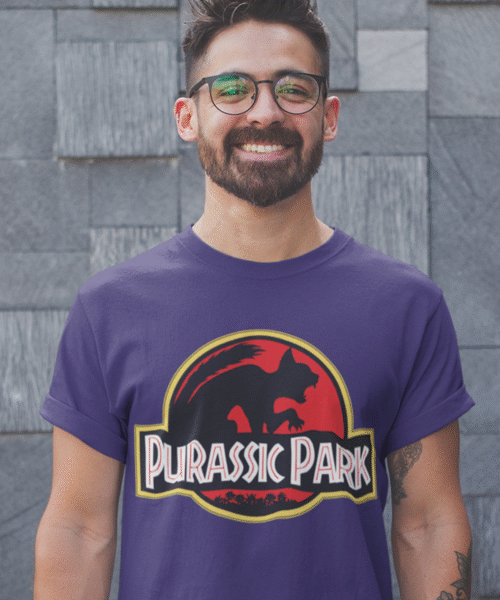 Purassic Park Shirt Cat Lover Funny Kitty Kitten Parody Dino Tshirt