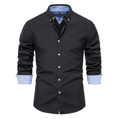 AIOPESON New Spring Cotton Blend Men's Oxford Shirt Long Sleeve Button