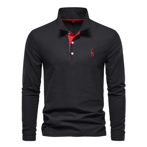 New Polo T shirt for Men Embroidery Solid Color Long Sleeve Golf Polo