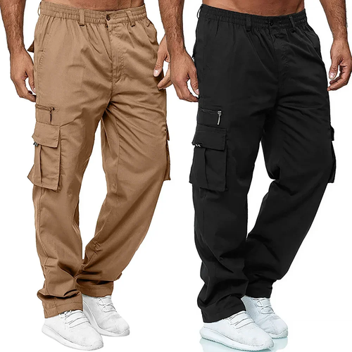 Men's Cargo Trousers Elastic Waist Elastic Multi-pocket Loose Combat