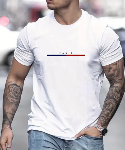 2024 New Digital Print Super Elastic Casual Short-Sleeved Men's Daily