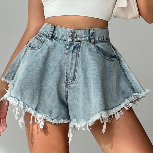 Women Denim Shorts Jeans Summer Beach Clothing Feminino Wide Leg Loose