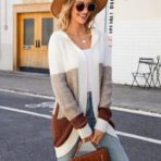 Women Casual Mid-Length Hooded Knit Cardigan Jacket, Size: M(Orange - Image 4